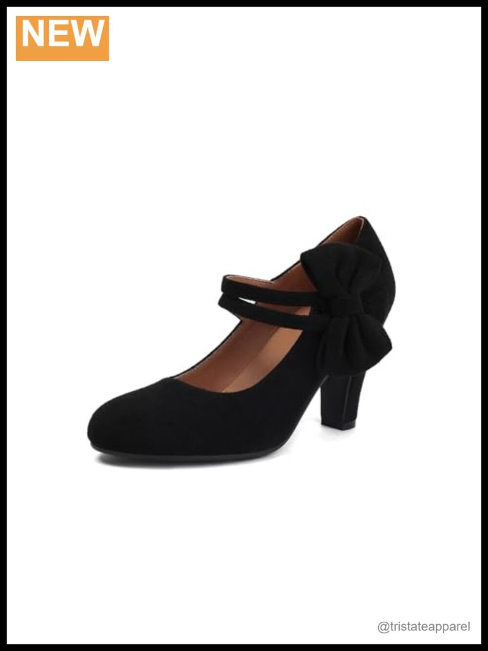 Mary Jane Pumps Close Round Toe Double Strap Buckle Retro Vintage Heels
